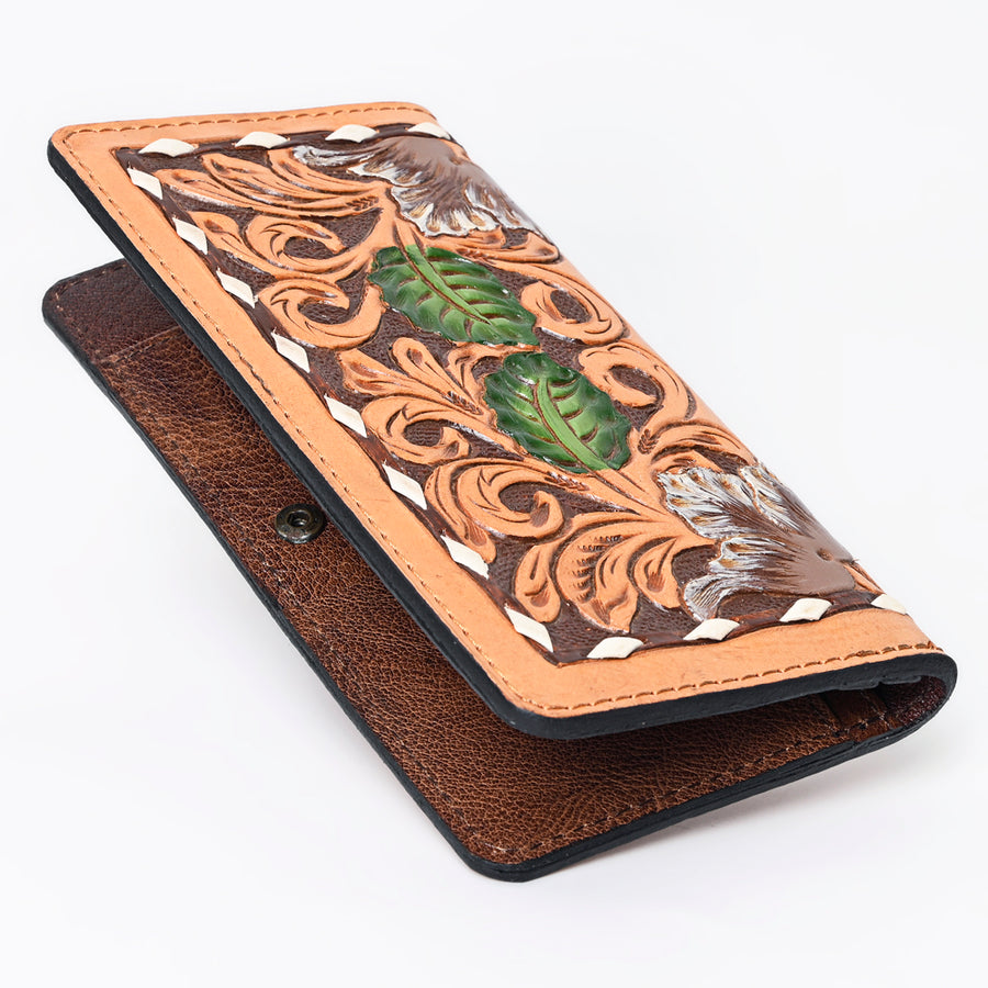 OHLAY Wallet Hand Tooled Genuine Leather Women Bag Western Handbag Purse | Womens Handbags |Leather Belt for Summer