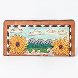 OHLAY WALLET Hand Tooled  Genuine Leather women bag western handbag purse