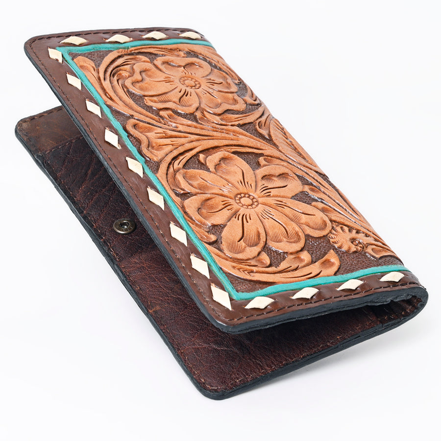 OHLAY Wallet Hand Tooled Genuine Leather Women Bag Western Handbag Purse | Womens Handbags |Leather Belt for Summer