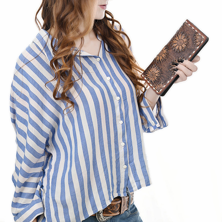 OHLAY Wallet Hand Tooled Genuine Leather Women Bag Western Handbag Purse | Womens Handbags |Leather Belt for Summer