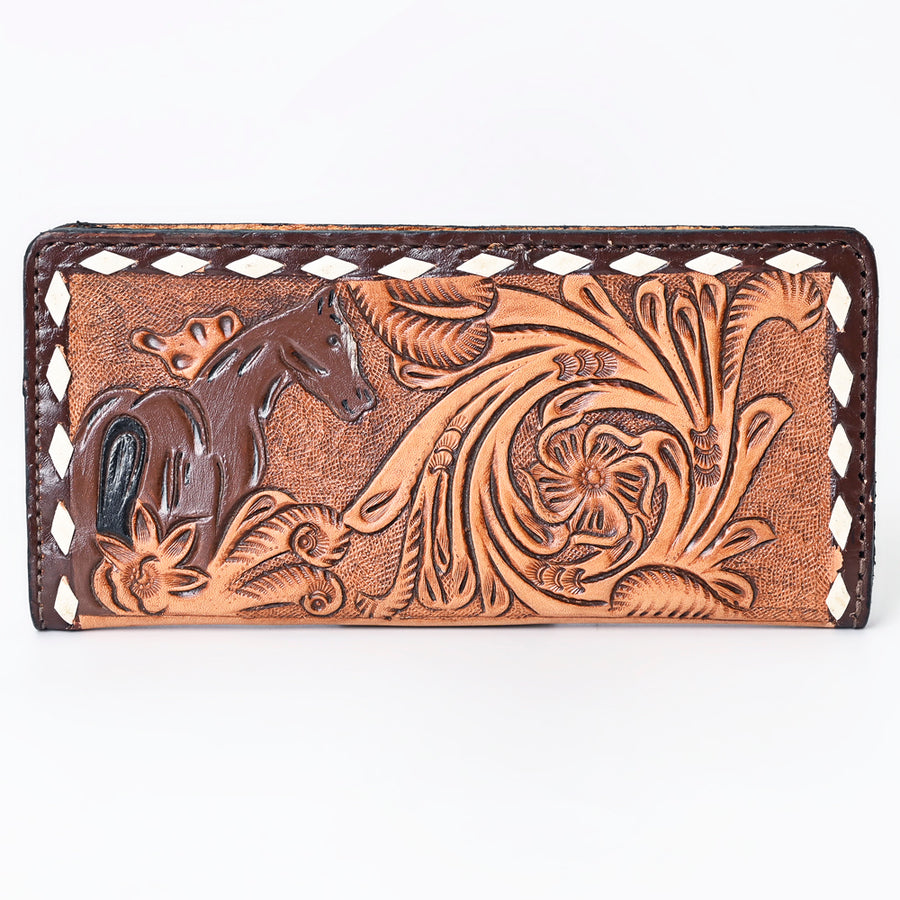 OHLAY Wallet Hand Tooled Genuine Leather Women Bag Western Handbag Purse | Womens Handbags |Leather Belt for Summer