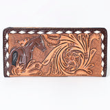 OHLAY WALLET Hand Tooled  Genuine Leather women bag western handbag purse