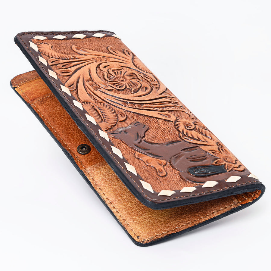 OHLAY Wallet Hand Tooled Genuine Leather Women Bag Western Handbag Purse | Womens Handbags |Leather Belt for Summer