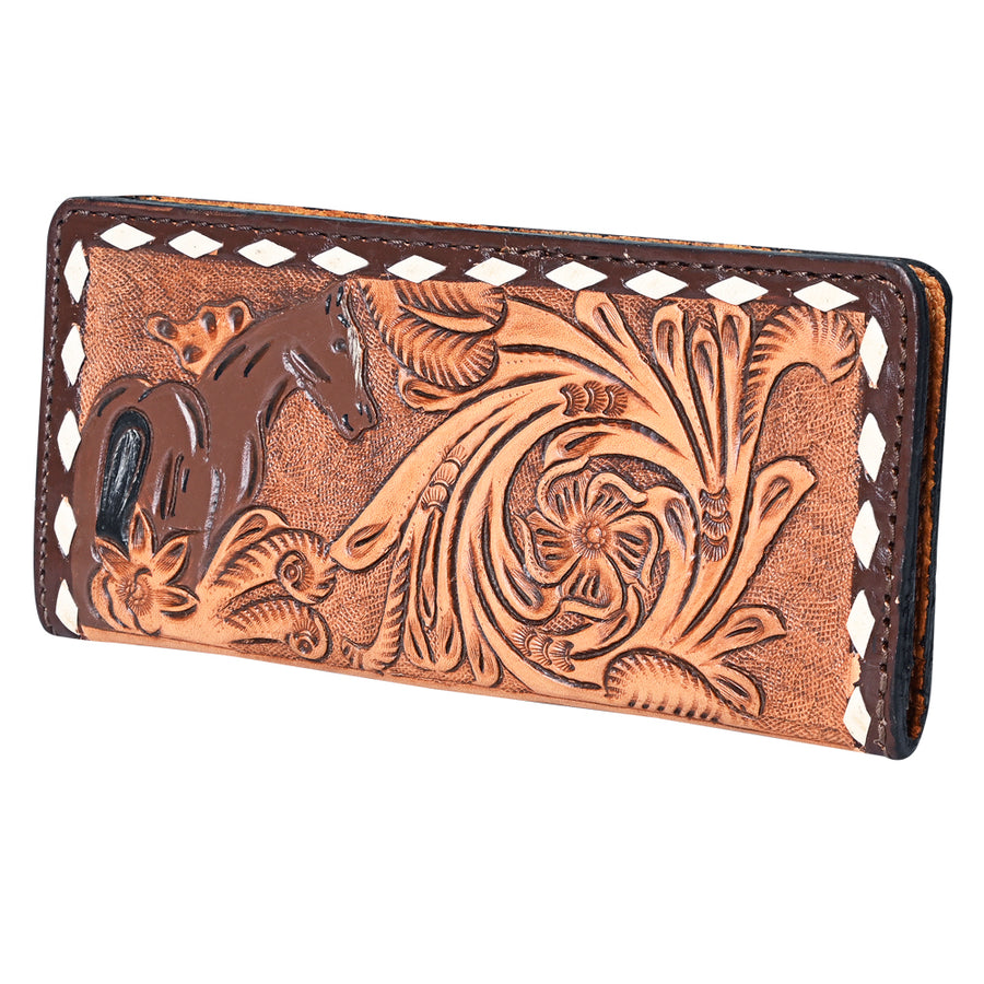 OHLAY WALLET Hand Tooled Genuine Leather women bag western handbag purse - Uhorse