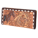 OHLAY WALLET Hand Tooled  Genuine Leather women bag western handbag purse