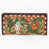 OHLAY WALLET Hand Tooled  Genuine Leather women bag western handbag purse