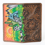 OHLAY WALLET Hand Tooled  Genuine Leather women bag western handbag purse