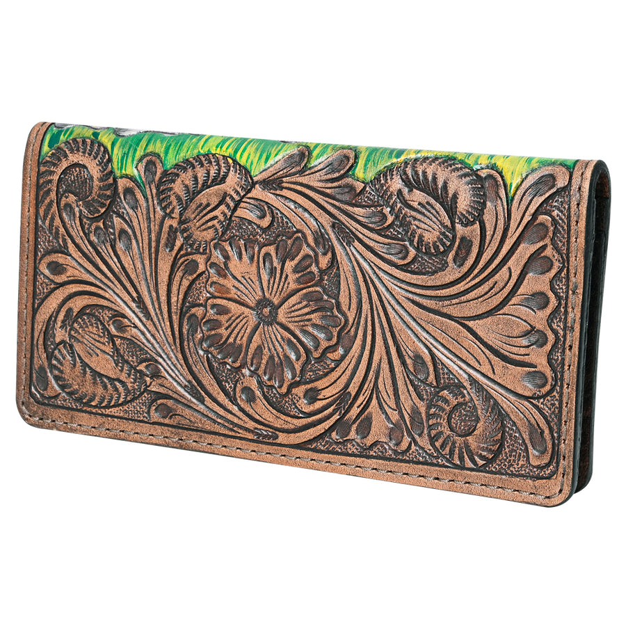OHLAY WALLET Hand Tooled Genuine Leather women bag western handbag purse - Uhorse