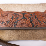 OHLAY WALLET Hand Tooled Hair-on Genuine Leather women bag western handbag purse