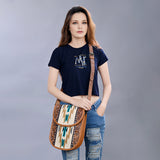 ADBG1202 American Darling Hand Tooled Saddle Blanket Genuine Leather Women Bag Western Handbag Purse