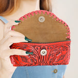 American Darling ADBG1203C Sunglass Case Hand Tooled Genuine Leather Women Bag Western Handbag Purse