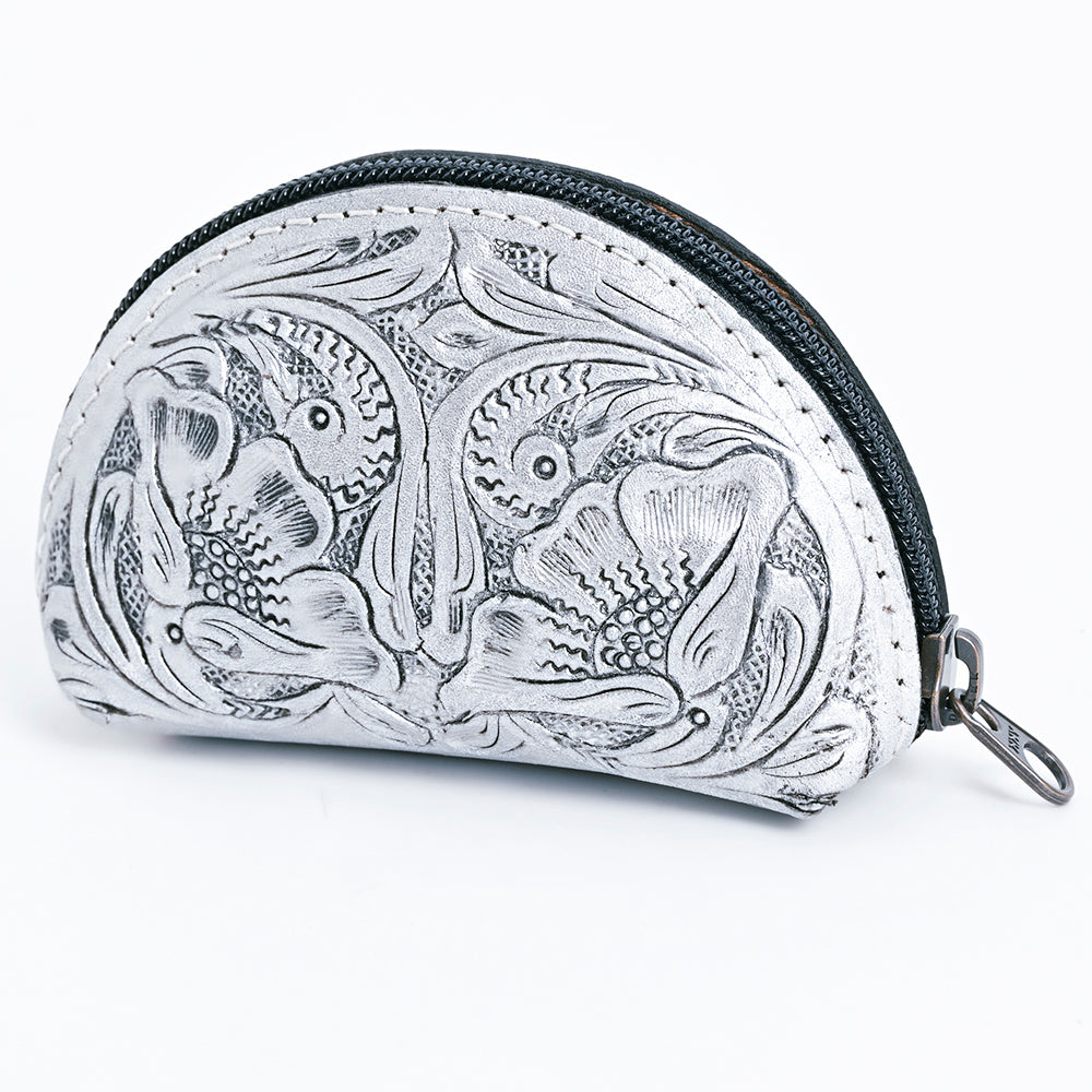 American Darling ADBG1205E Coin Purse Hand Tooled Genuine Leather Women Bag Western Handbag Purse