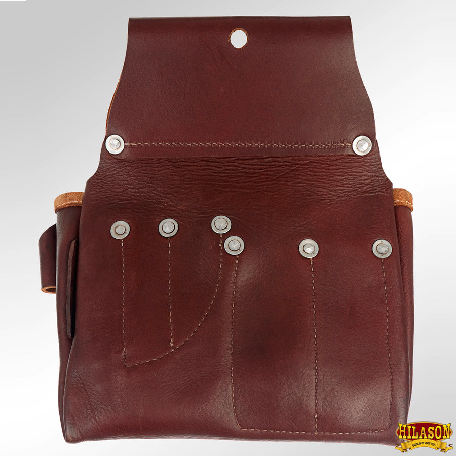 HILASON Leather Tool Bag Construction Handyman Farmers Organizer Storage Bags For Men Electrician Tools Home & Wood Work