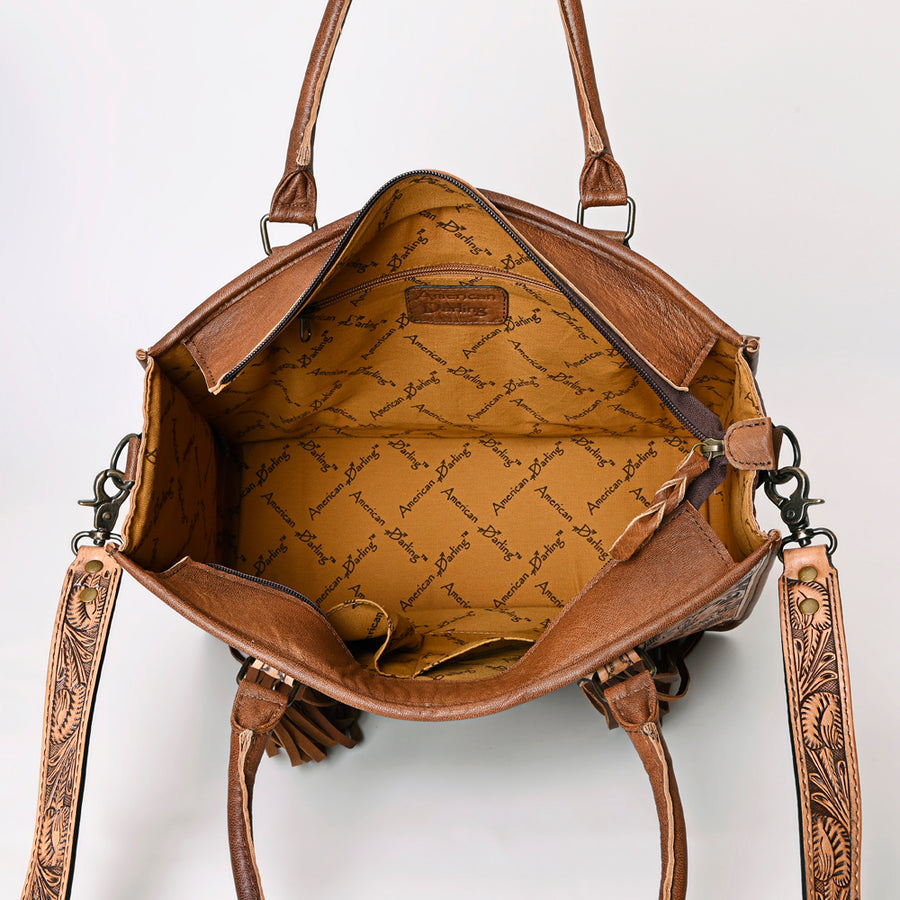 American Darling Briefcase Hand Tooled Hair On Genuine Leather Western Women Bag Handbag | for Cute Laptop