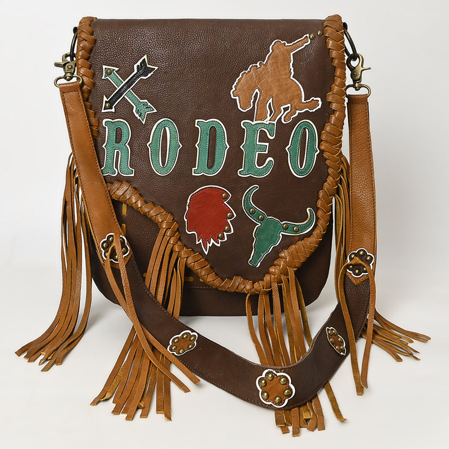 American Darling Messenger I Hand Tooled Hair-On Genuine Leather Women Bag Western Handbag Purse