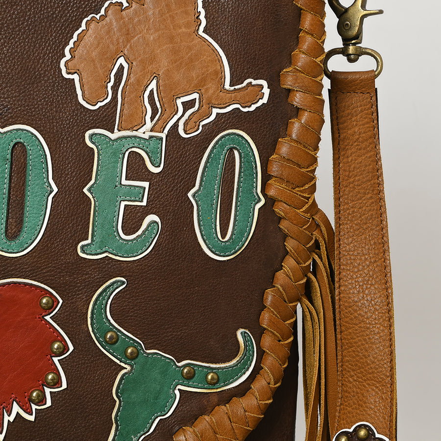 American Darling Messenger I Hand Tooled Hair-On Genuine Leather Women Bag Western Handbag Purse