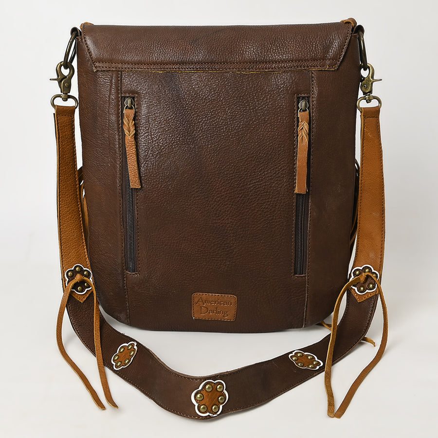 American Darling Messenger I Hand Tooled Hair-On Genuine Leather Women Bag Western Handbag Purse