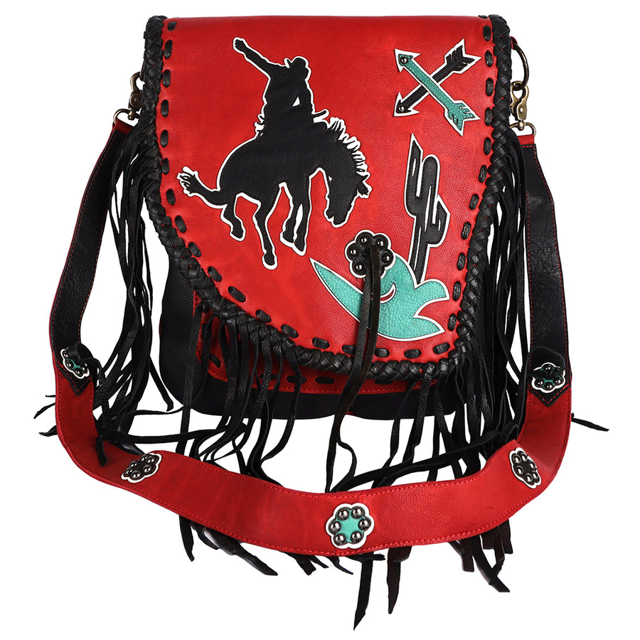 American Darling Messenger Hand Tooled Genuine Leather Western Women Bag Handbag Purse | Cute - Uhorse