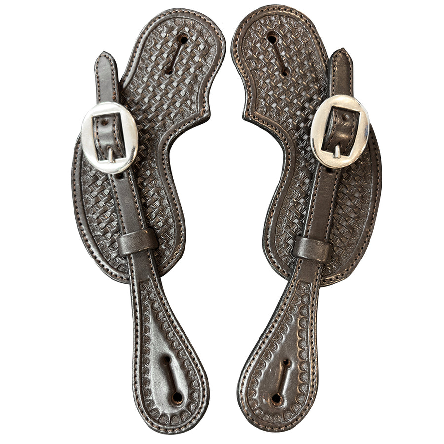 HILASON W. Men & Womens Spur Straps for H. Riding Basket Tooled – by Hilason – Cowboy and equestrian accessories