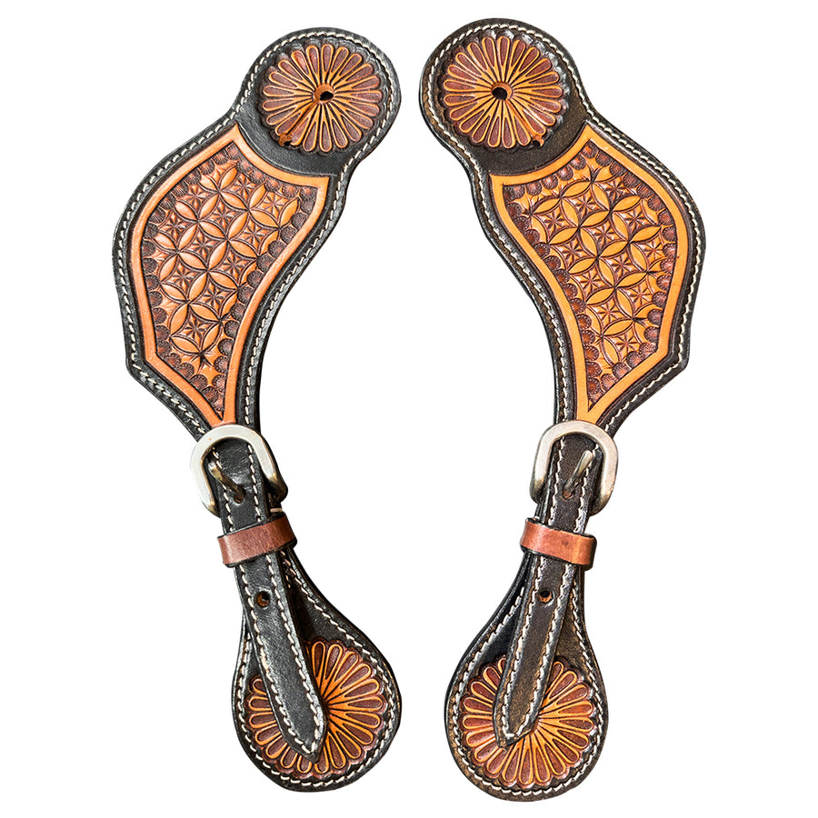 HILASON W. Men & Womens Spur Straps for H. Riding Hand Carved – by Hilason – Cowboy and equestrian accessories
