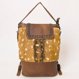 American Darling Western Hair-On Cowhide Shoulder Bag – Genuine Leather, Studded Flap, Adjustable Strap, Premium Handcrafted Design