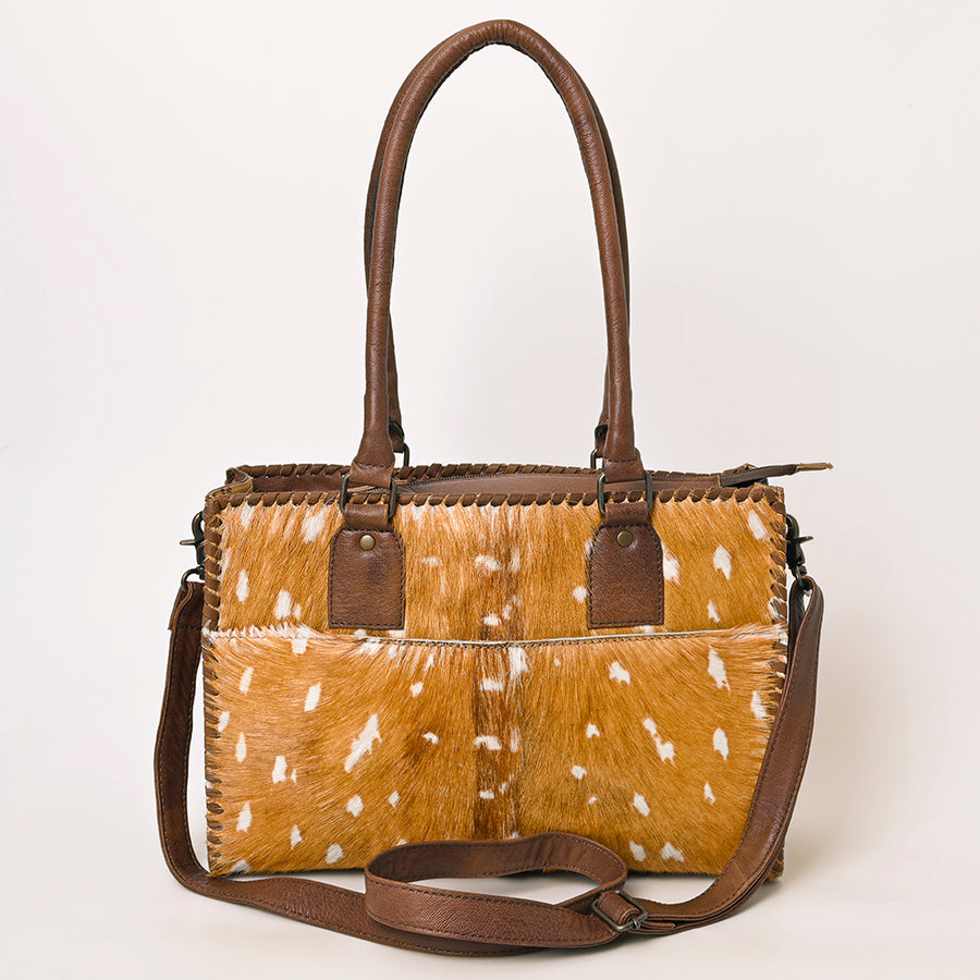 American Darling Women’s Hair-On Cowhide Western Tote Bag, Genuine Leather Shoulder Handbag 10in (H) X 14in (W) X 3.5in (D)
