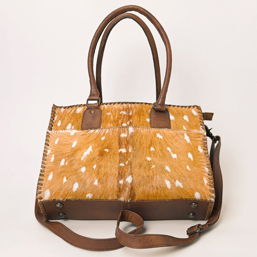 American Darling Women’s Hair-On Cowhide Western Tote Bag, Genuine Leather Shoulder Handbag 10in (H) X 14in (W) X 3.5in (D)