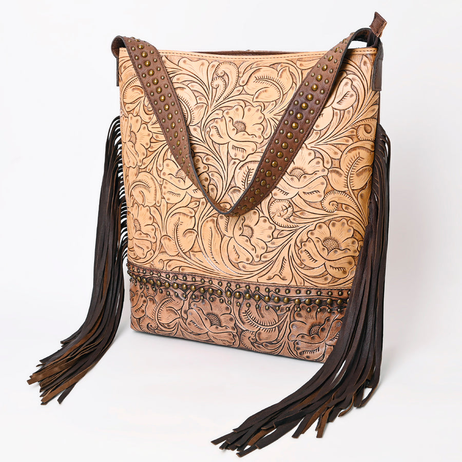 ADBG1218 American Darling Hand Tooled Genuine Leather Women Bag W. by Hilason – Cowboy and equestrian accessories
