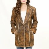 American Darling ADJKT033-XL Genuine Vintage leather Women shirt by Hilason – Cowboy and equestrian accessories