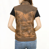 ADJKT035 Genuine Vintage  leather Women shirt  jacket  dress ladies girl