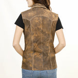ADJKT036 Genuine Vintage leather Women shirt jacket dress ladies girl