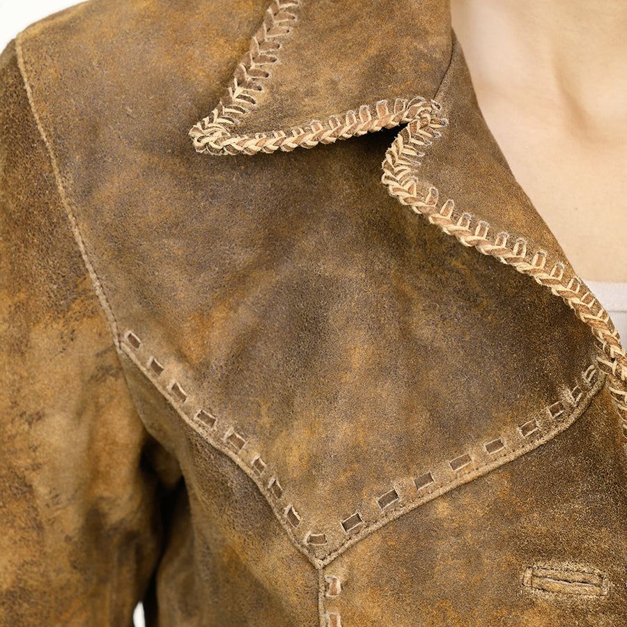 American Darling Genuine Vintage leather Women Blazer dress Shirt jacket ladies Girl| | for