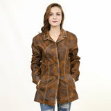 ADJKT039 Genuine Vintage  leather Women shirt  jacket  dress ladies girl