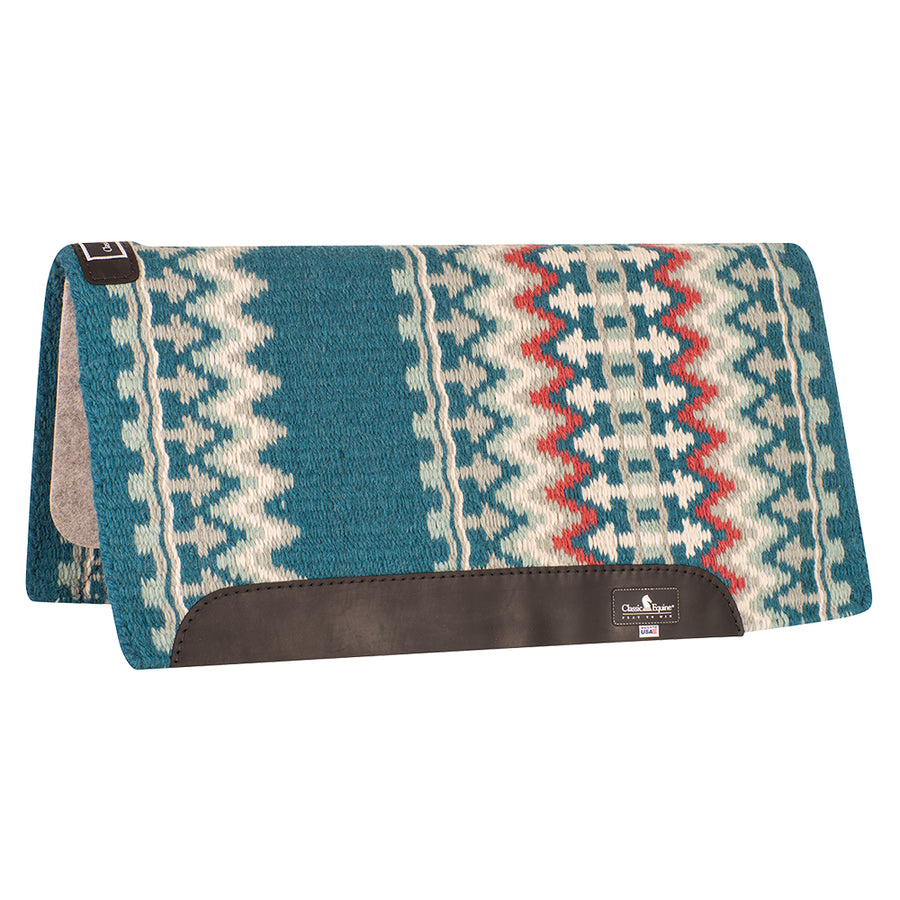 32 In X 34 Classic Equine 100% Wool Saddle Pad Ocean Cream by Hilason – Cowboy and equestrian accessories