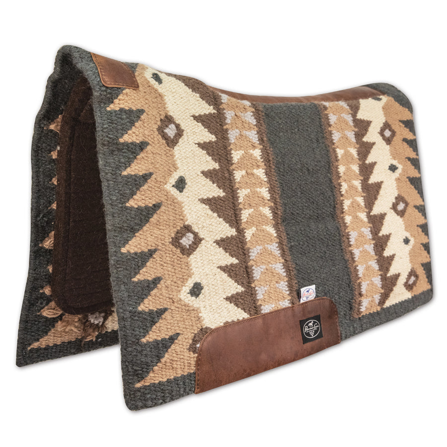 Professional's Choice H. Fuse Navajo wool Saddle Pad Charcoal Tan – by Hilason – Cowboy and equestrian accessories