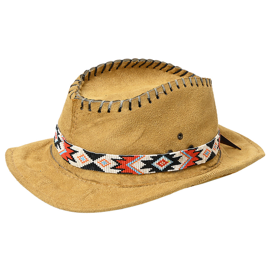HILASON Beaded American Style Western Cowgirl Handmade Hatband Tan - Uhorse