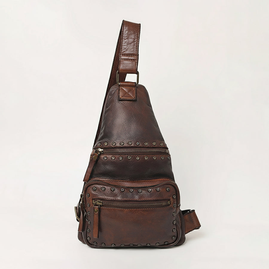 Spaghetti Western Vintage Handmade Genuine Leather Sling Bag
