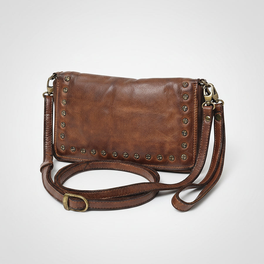 Spaghetti W. Swc195Brn Wallet Vintage Handmade Drum Dyed Genuine by Hilason – Cowboy and equestrian accessories
