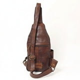 Spaghetti Western Swc202Blk Sling Vintage Handmade Drum Dyed Genuine European Cowhide Leather Women Bag Western Handbag Purse