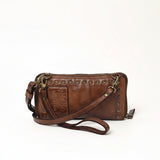 Spaghetti Western Swc212Brn Wallet Vintage Handmade Drum Dyed Genuine European Cowhide Leather Women Bag Western Handbag Purse