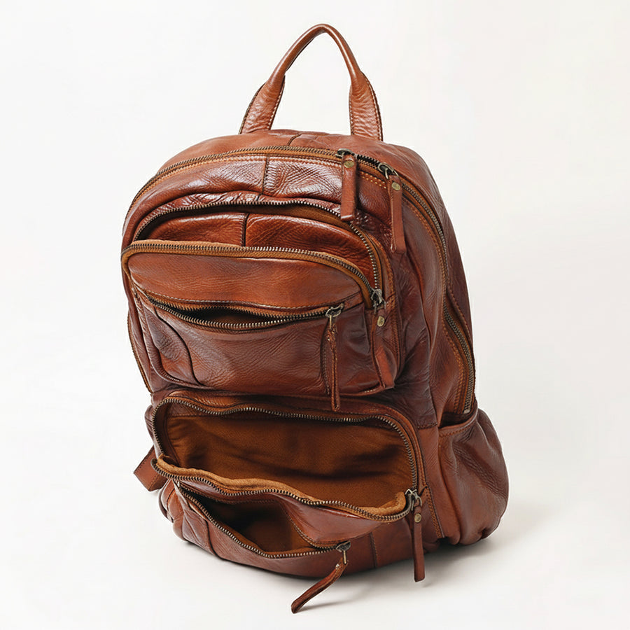 Spaghetti Western Swc414Cg Backpack Vintage Handmade Drum Dyed Genuine European Cowhide Leather Women Bag Western Handbag Purse