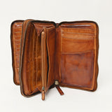 Spaghetti Western Swc432Cg Coin Purse Vintage Handmade Drum Dyed Genuine European Cowhide Leather Women Bag Western Handbag Purse