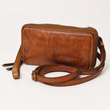 Spaghetti Western Swc433Cg Coin Purse Vintage Handmade Drum Dyed Genuine European Cowhide Leather Women Bag Western Handbag Purse