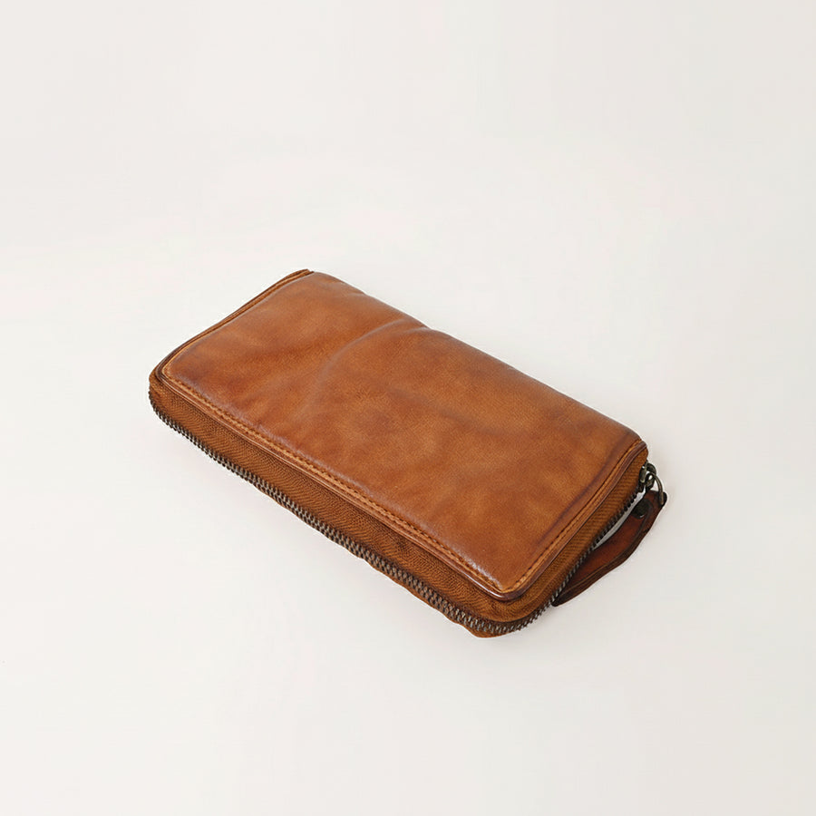 Spaghetti Western Swc434Cg Wallet Vintage Handmade Drum Dyed Genuine European Cowhide Leather Women Bag Western Handbag Purse