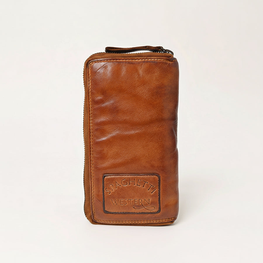 Spaghetti Western Swc434Cg Wallet Vintage Handmade Drum Dyed Genuine European Cowhide Leather Women Bag Western Handbag Purse