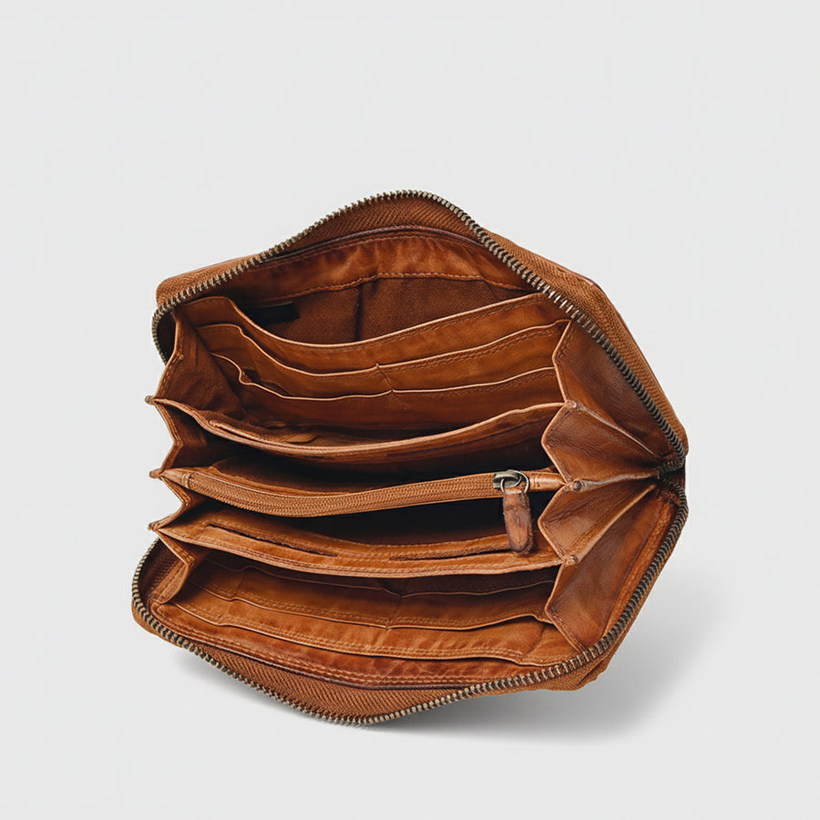 Spaghetti Western Swc434Cg Wallet Vintage Handmade Drum Dyed Genuine European Cowhide Leather Women Bag Western Handbag Purse