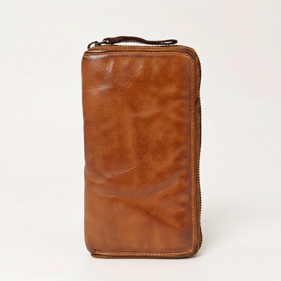 Spaghetti Western Swc434Cg Wallet Vintage Handmade Drum Dyed Genuine European Cowhide Leather Women Bag Western Handbag Purse