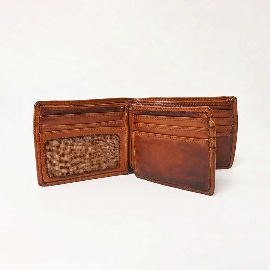 Spaghetti Western Swc463Cg Wallet Vintage Handmade Drum Dyed Genuine European Cowhide Leather Women Bag Western Handbag Purse