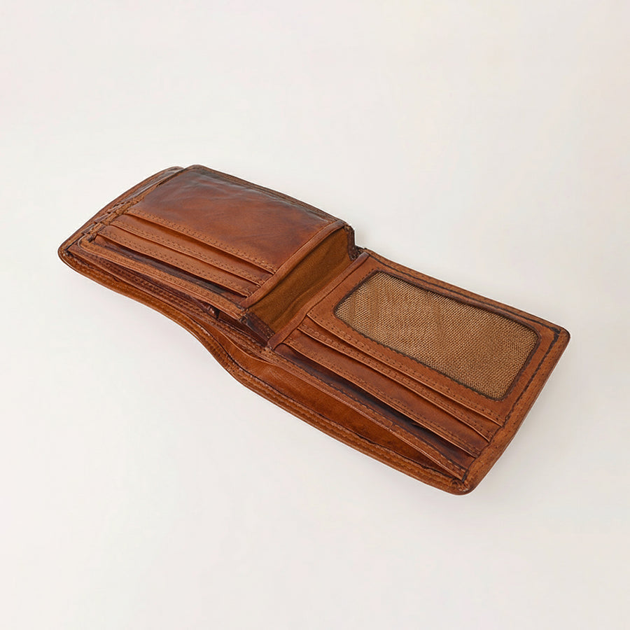 Spaghetti Western Swc463Cg Wallet Vintage Handmade Drum Dyed Genuine European Cowhide Leather Women Bag Western Handbag Purse