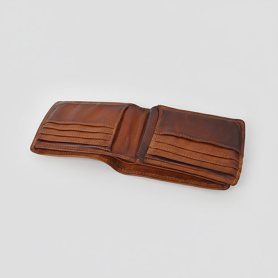Spaghetti Western Swc463Cg Wallet Vintage Handmade Drum Dyed Genuine European Cowhide Leather Women Bag Western Handbag Purse